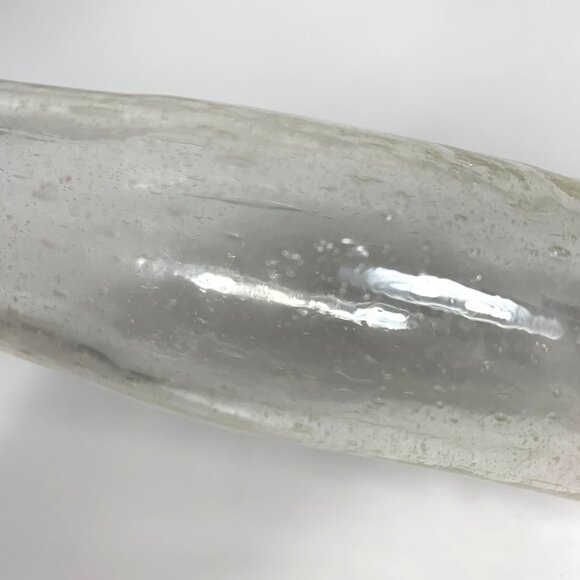 Handblown Clear Glass Bud Vase Organic Textured Surface Slim Tapered Neck - Picture 7 of 7